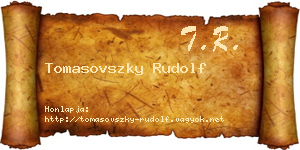 Tomasovszky Rudolf névjegykártya